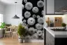 Dramatic Black and White Dahlia Bloom Wall Mural 8