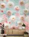 Watercolor Dahlia Floral Wall Mural 8