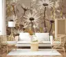 Elegant Cream Daisy Floral Wallpaper Mural 6