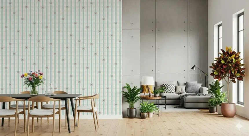Daisy Stripes Wallpaper