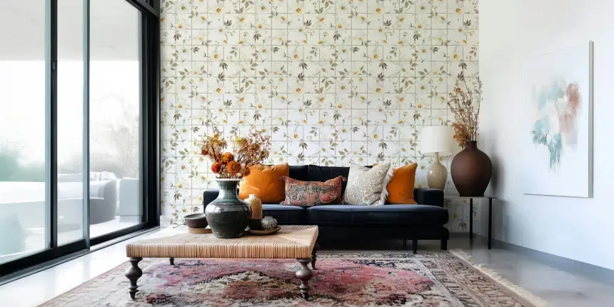 Daisy Window Panes Wallpaper