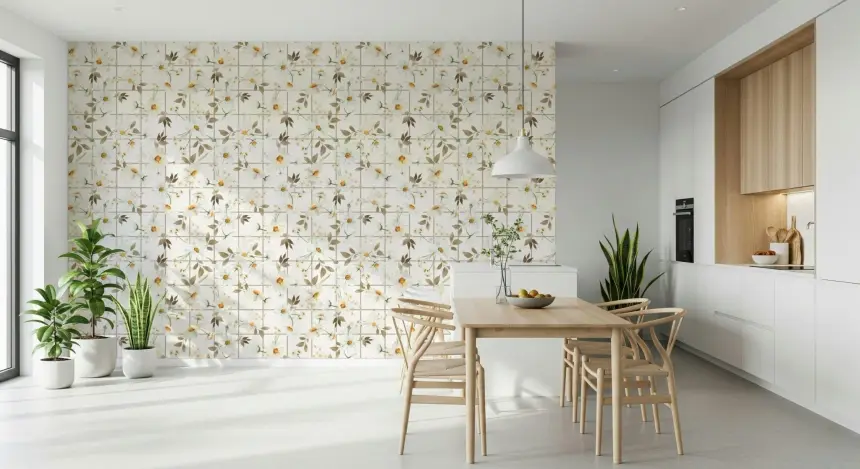 Daisy Window Panes Wallpaper
