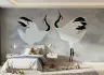Graceful Dancing Cranes Kids Room Wallpaper 6