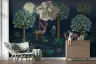 Moonlit Forest Deer and Fruit Trees Wall Mural 8