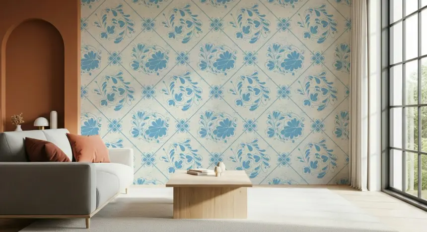 Delft Bloom Wallpaper