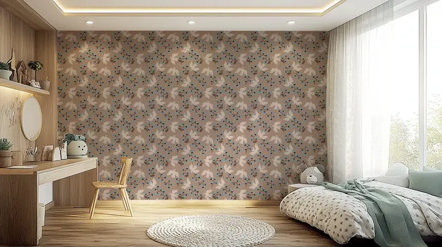 Dove & Berry Delight Wallpaper