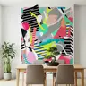 Bold Geometric Stripes Dots Collage Wall Mural 8