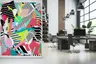 Bold Geometric Stripes Dots Collage Wall Mural 7