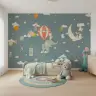 Whimsical Sky Adventure Kids Wall Mural 6