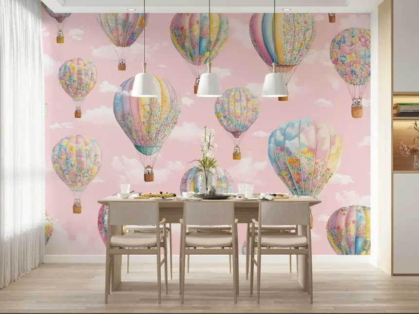Dreamy Balloon Voyage Wall Mural