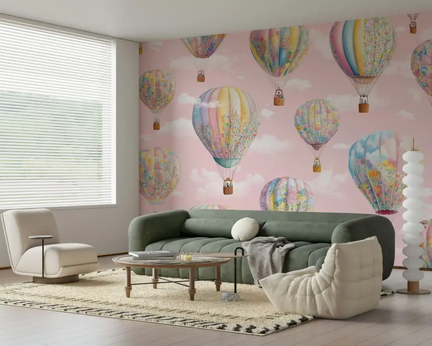 Dreamy Balloon Voyage Wall Mural