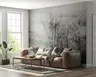 Serene Misty Forest Abstract Wall Mural 8
