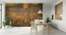 Abstract Golden Hour Meadow Landscape Wall Mural 8