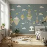 Whimsical Floating Islands Children's Wall Mural 8