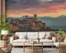 Mediterranean Coastal Town Sunset Wall Mural 7