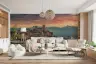Mediterranean Coastal Town Sunset Wall Mural 8