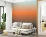 Contemporary Teal Orange Grey Ombre Wall Mural 8