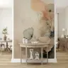Delicate Grey Floral Outline Wall Mural 8