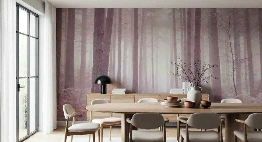 Dusty Rose Forest Wall Mural
