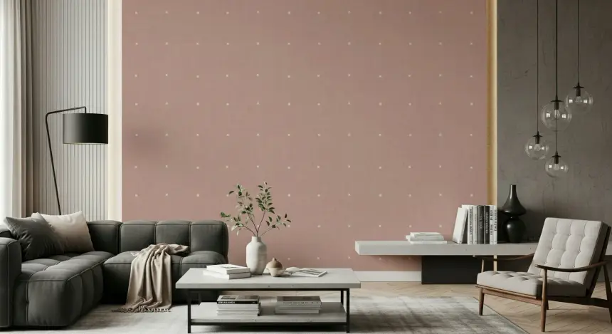 Dusty Rose Grid Wallpaper