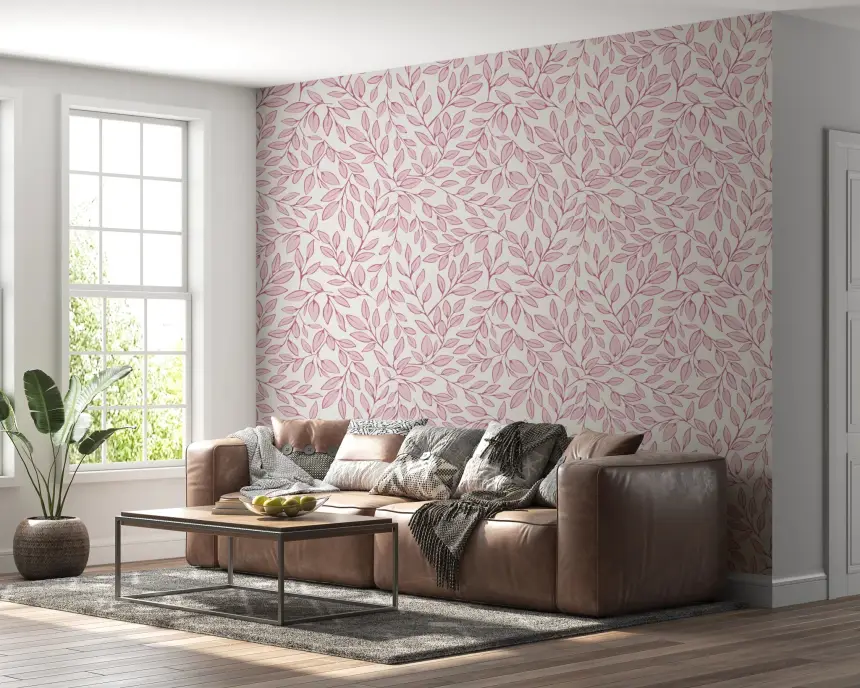 Dusty Rose Vines Wallpaper