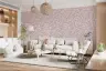 Dusty Rose Botanical Leaf Trail Wallpaper 6