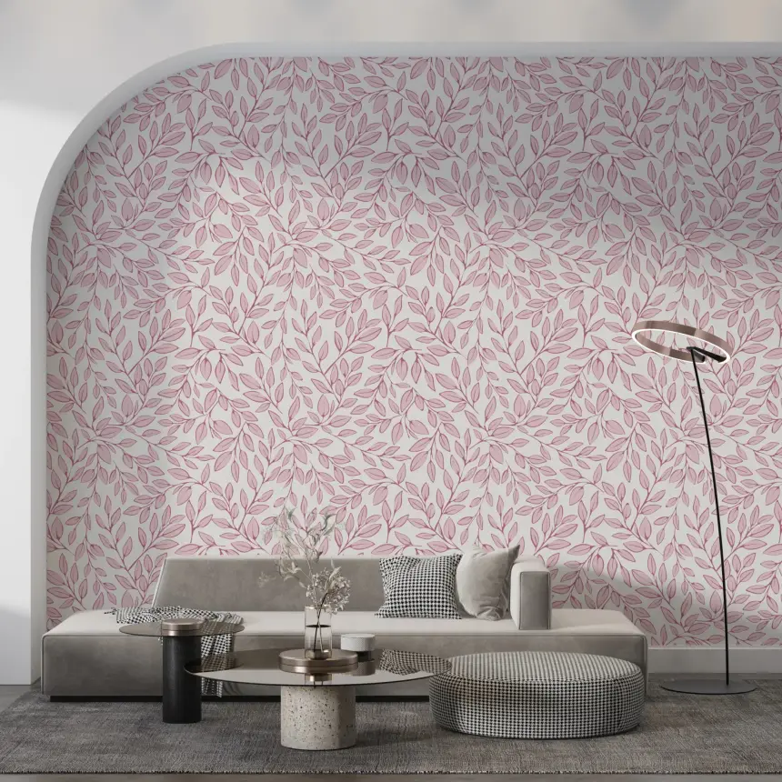 Dusty Rose Vines Wallpaper