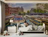 Amsterdam Canal Boats Cityscape Wall Mural 8