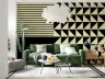 Geometric Blocks and Stripes Pattern Wallpaper 6