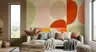 Abstract Geometric Circles Wall Mural in Earthy Tones 8