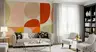 Abstract Geometric Circles Wall Mural in Earthy Tones 6