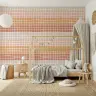 Abstract Earthy Ombre Grid Pattern Wallpaper 7