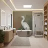 Graceful Egret Bird Watercolour Wall Mural 8