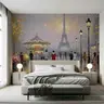 Eiffel Tower Carousel Street Scene Wall Mural 8