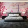 Parisian Cherry Blossom Eiffel Tower Wall Mural 6
