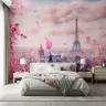 Parisian Cherry Blossom Eiffel Tower Wall Mural 8
