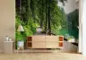 Winding Forest Path Green Landscape Wall Mural 7