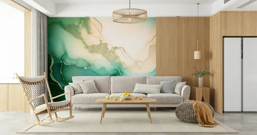 Emerald Marble Hues Wall Mural
