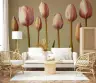 Graceful Pink Tulip Garden Wall Mural 7