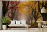 Misty Autumn Forest Road Wall Mural 8