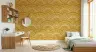 Ochre Geometric Fan Pattern Wallpaper 7