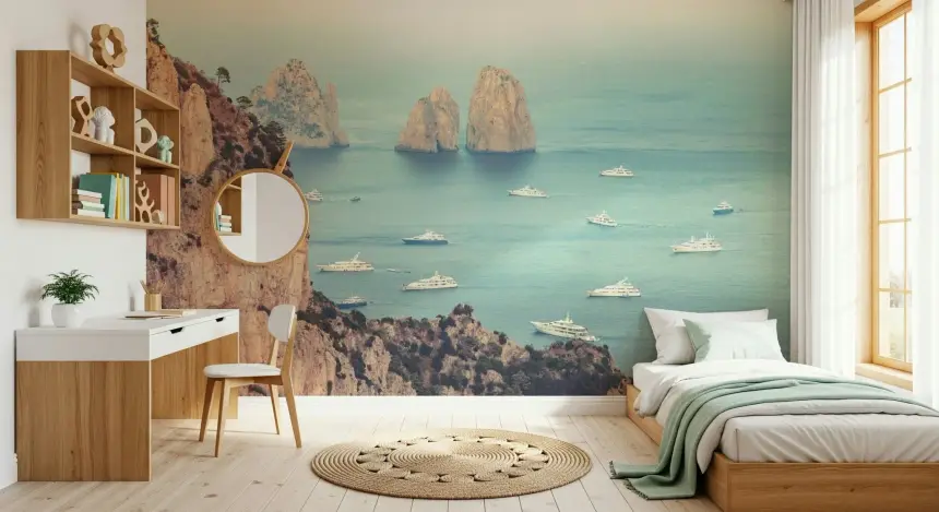Faraglioni Cliffs Wall Mural