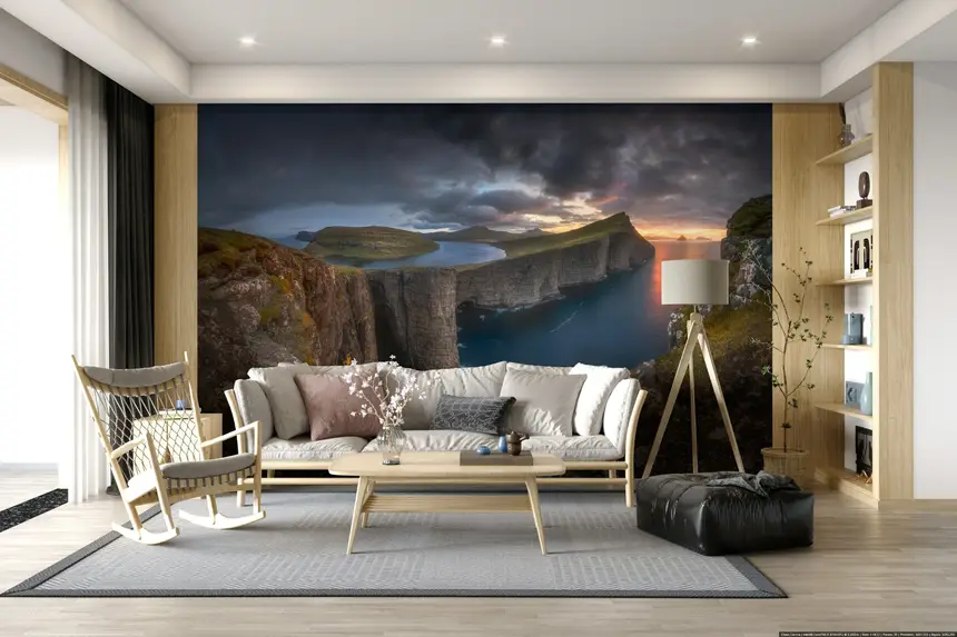 Faroe Cliffs Dawn Wall Mural -2655687