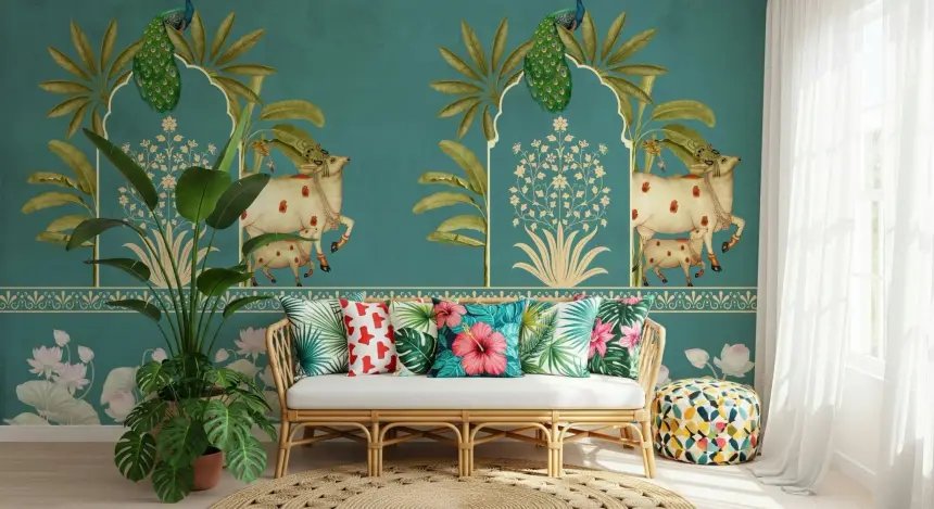 Firoza Pichwai Wall Mural