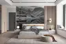 Monochrome Mountain Lake Reflection Wall Mural 7