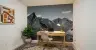 Monochrome Fjord Landscape Wall Mural with Red Cabin 6