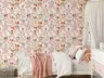 Charming Forest Friends Pink Floral Wallpaper 8