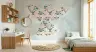 Whimsical Floral Bird Silhouette Kids' Wall Mural 7