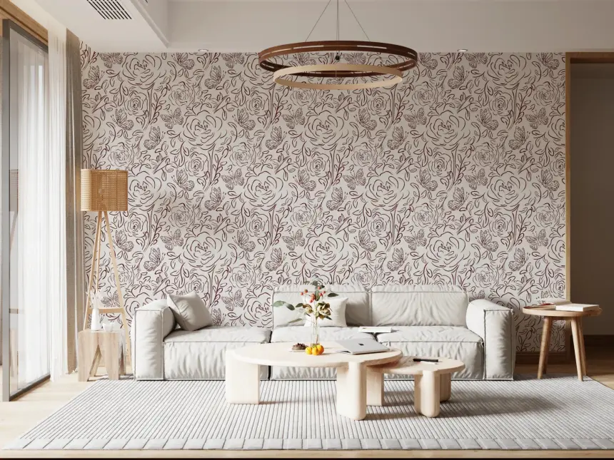 Floral Line Dance Wallpaper