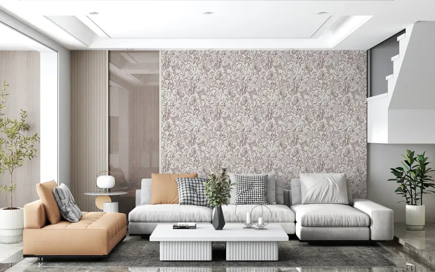 Floral Line Dance Wallpaper